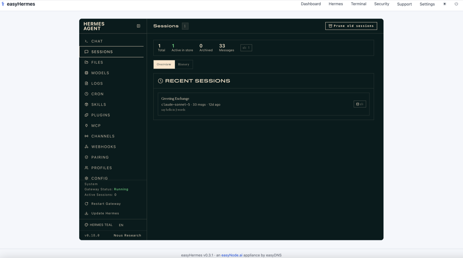 easyHermes — conversational agent